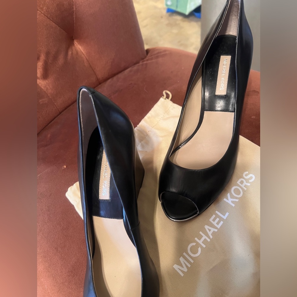 Michael Kors peep toe wedges